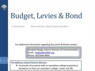 Budget, Levies &amp; Bond