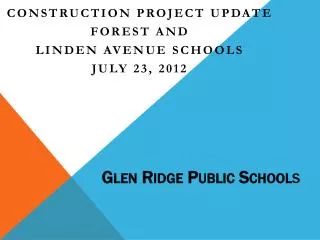 Glen Ridge Public School s