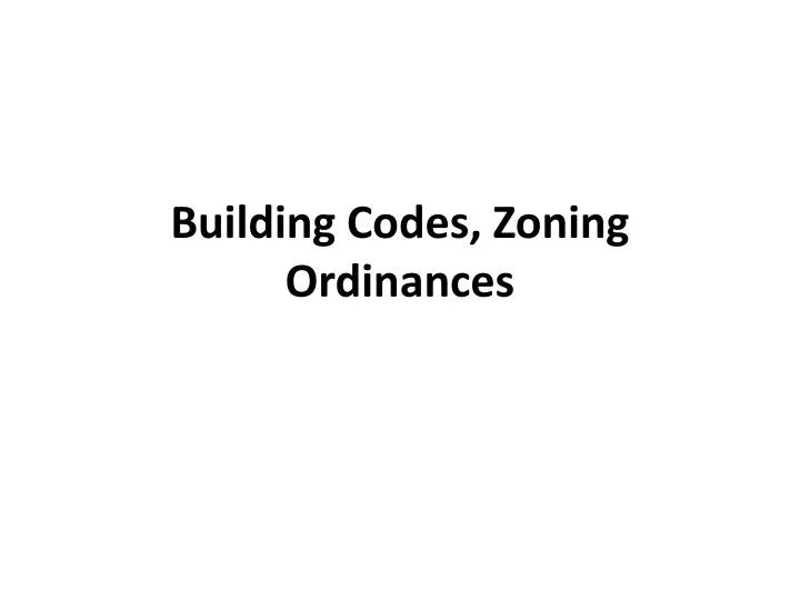 building codes zoning ordinances