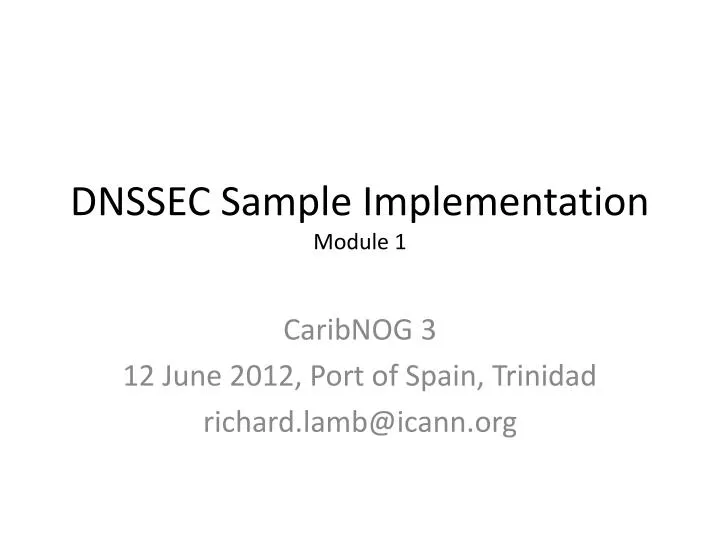 dnssec sample implementation module 1