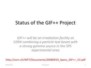 Status of the GIF++ Project