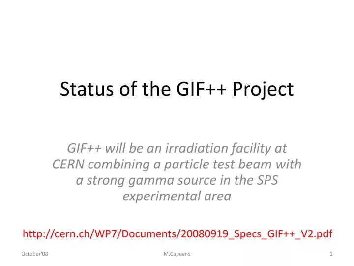 status of the gif project