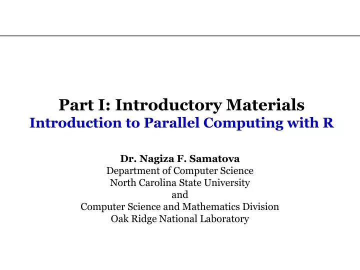 part i introductory materials introduction to parallel computing with r