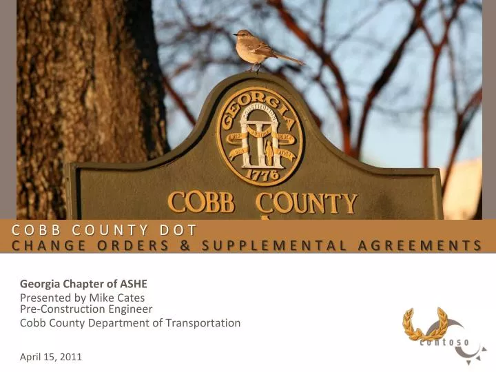 cobb county dot change orders supplemental agreements