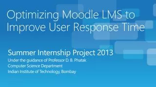 Optimizing Moodle LMS to Improve User Response Time