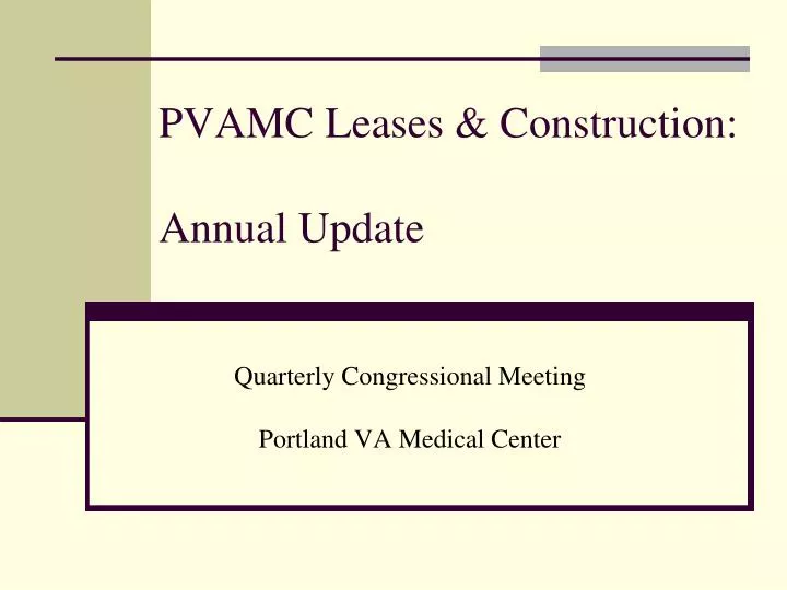 pvamc leases construction annual update