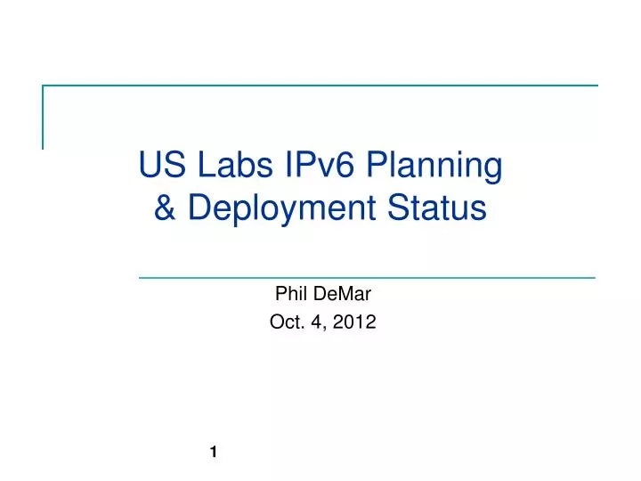 us labs ipv6 planning deployment status