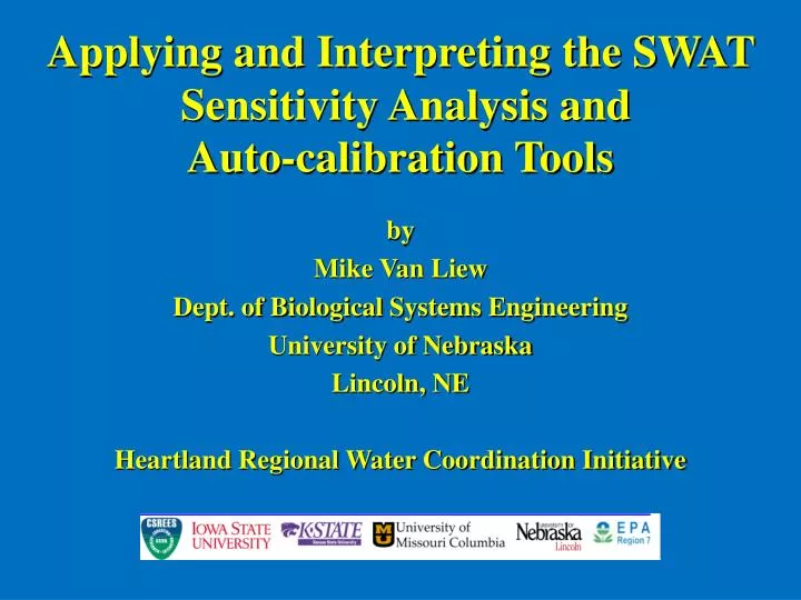 applying and interpreting the swat sensitivity analysis and auto calibration tools
