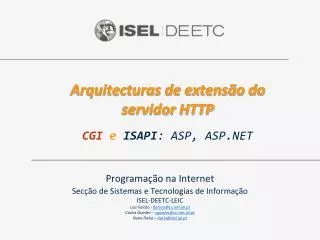 arquitecturas de extens o do servidor http cgi e isapi asp asp net