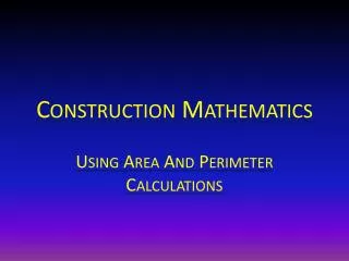 Construction Mathematics