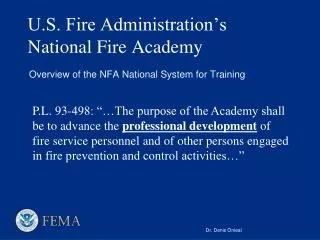 U.S. Fire Administration’s National Fire Academy