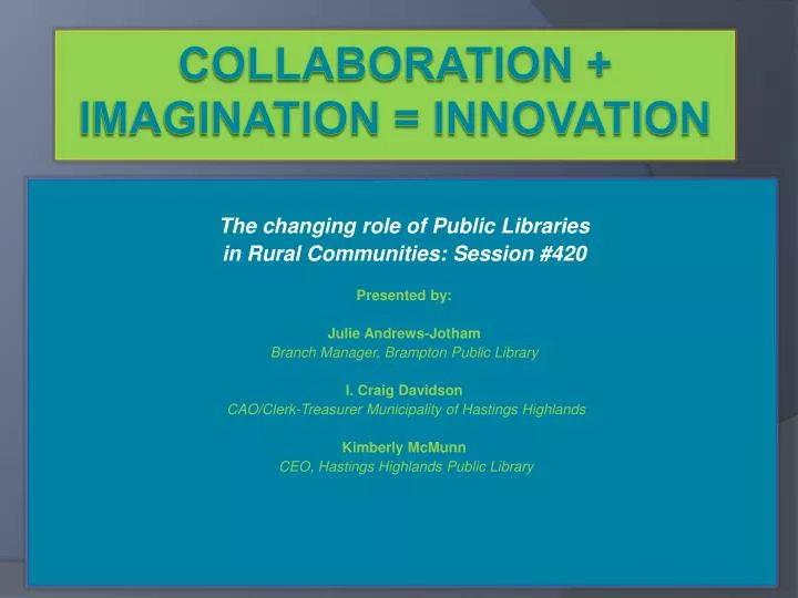 collaboration imagination innovation