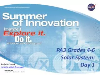 PA3 Grades 4-6 Solar System: Day 1