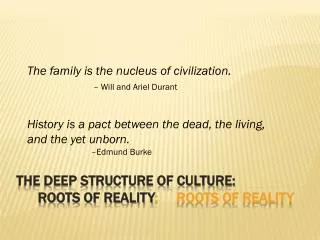 The Deep Structure of Culture: Roots of Reality : 	Roots of Reality
