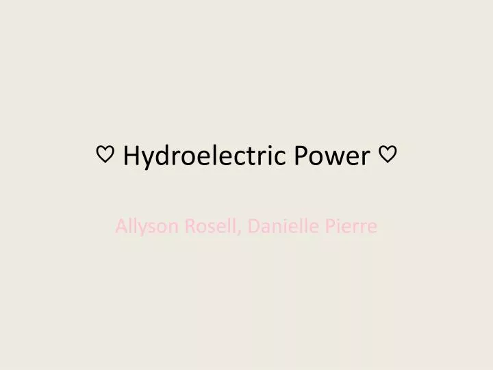 hydroelectric power