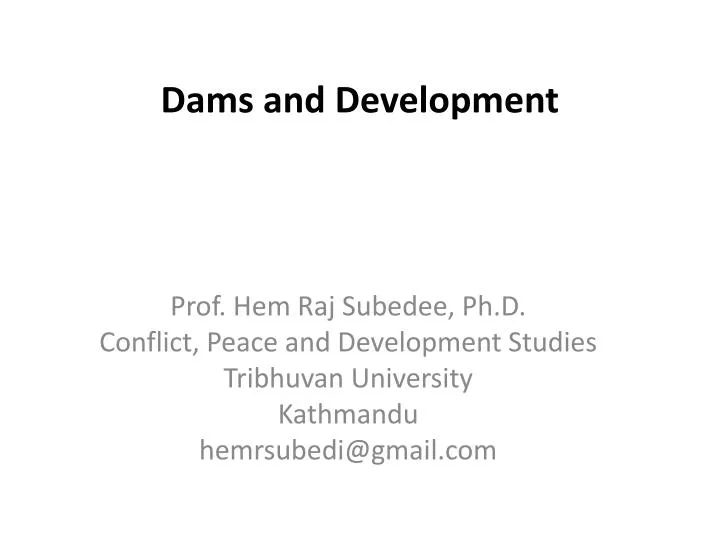 dams and development
