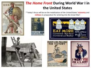 The Home Front During World War I in the United States