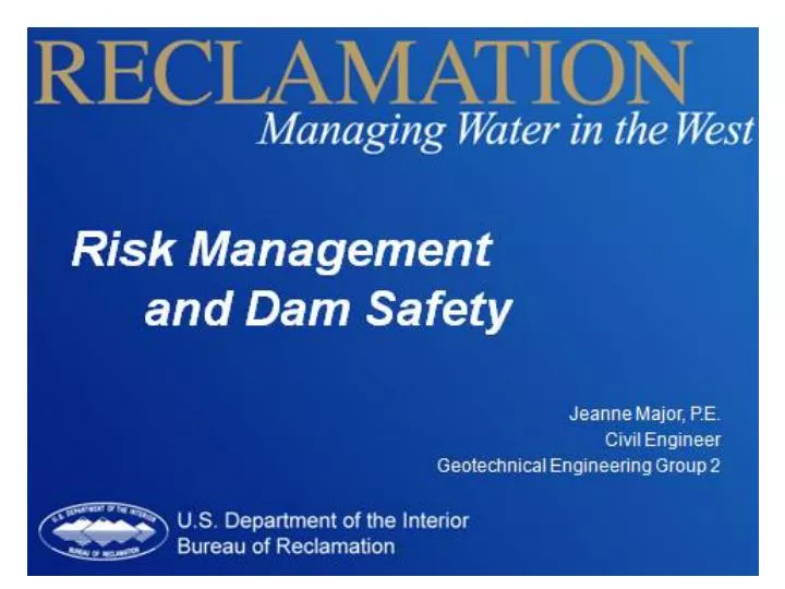 risk management and dam safety