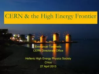 CERN &amp; the High Energy Frontier