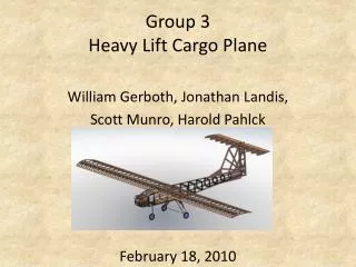 Group 3 Heavy Lift Cargo Plane