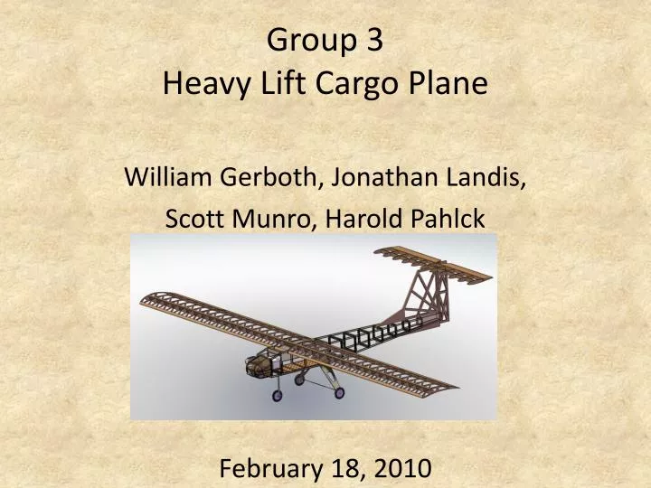 group 3 heavy lift cargo plane