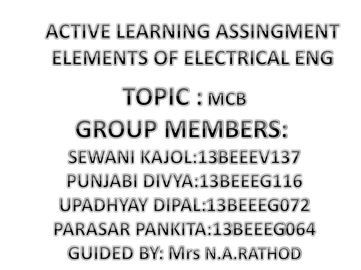 active learning assingment elements of electrical eng