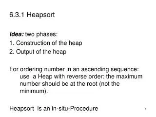 6.3.1 Heapsort