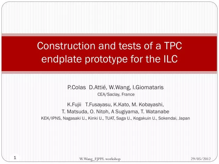 construction and tests of a tpc endplate prototype for the ilc