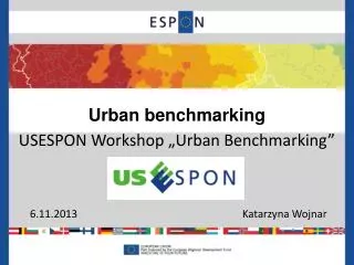 Urban benchmarking USESPON Workshop „Urban Benchmarking”