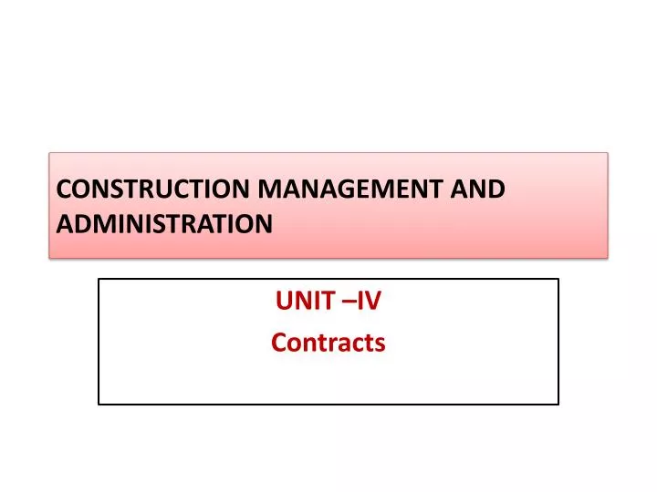 construction management and administration
