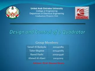 Design and Control of a Quadrotor