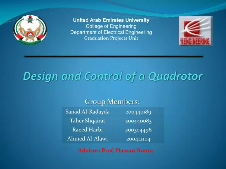 design and control of a quadrotor