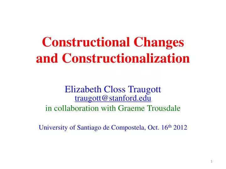constructional changes and constructionalization