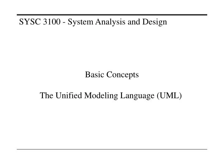 basic concepts the unified modeling language uml