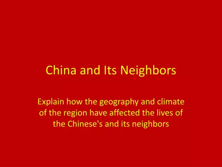 china and its neighbors