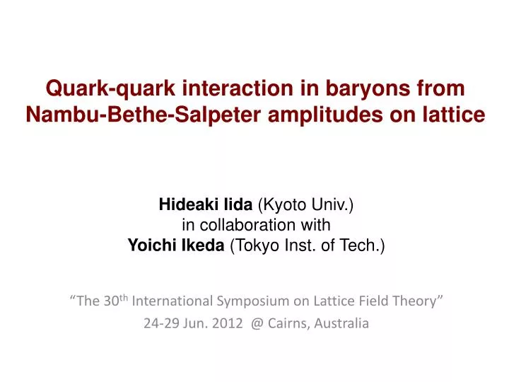 quark quark interaction in baryons from nambu bethe salpeter amplitudes on lattice