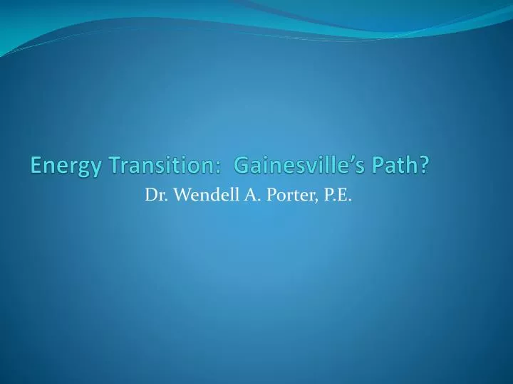 energy transition gainesville s path