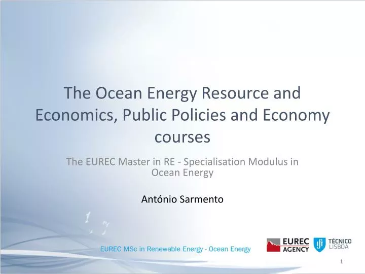 the ocean energy resource and economics public policies and economy courses