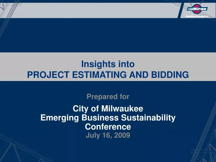 insights into project estimating and bidding