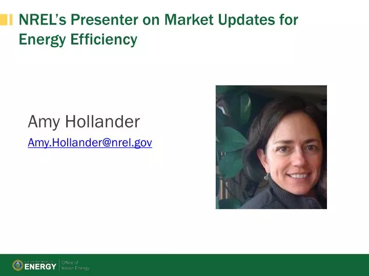 nrel s presenter on market updates for energy efficiency