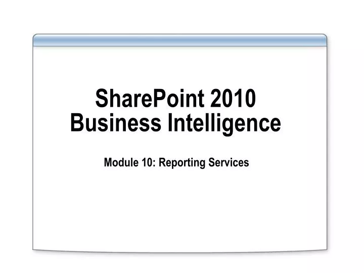 sharepoint 2010 business intelligence