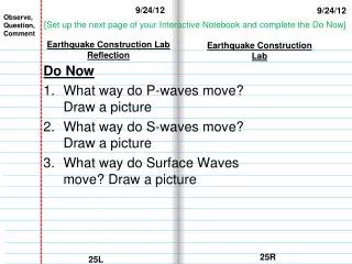 earthquake construction lab reflection