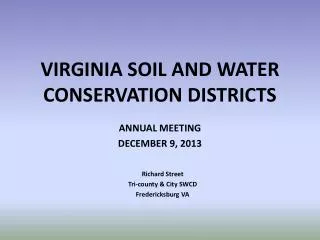 VIRGINIA SOIL AND WATER CONSERVATION DISTRICTS