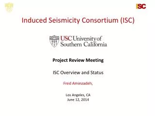 Induced Seismicity Consortium (ISC)