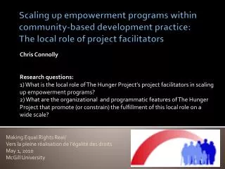 Scaling up empowerment programs within community-based development practice: The local role of project facilitators