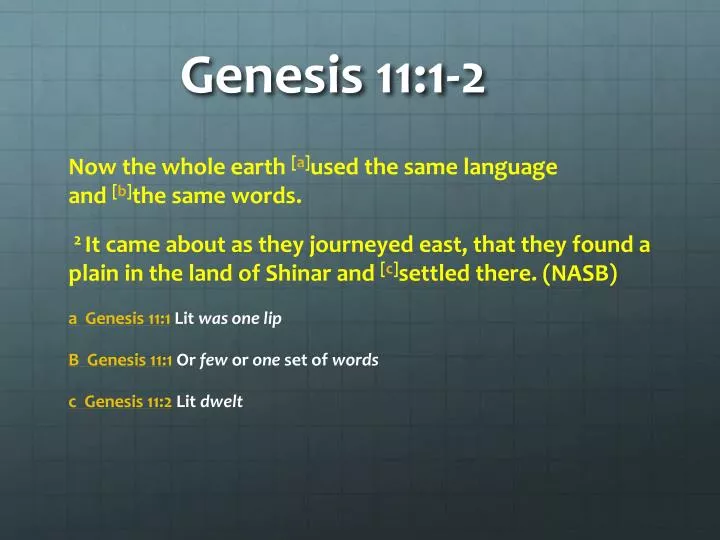 genesis 11 1 2