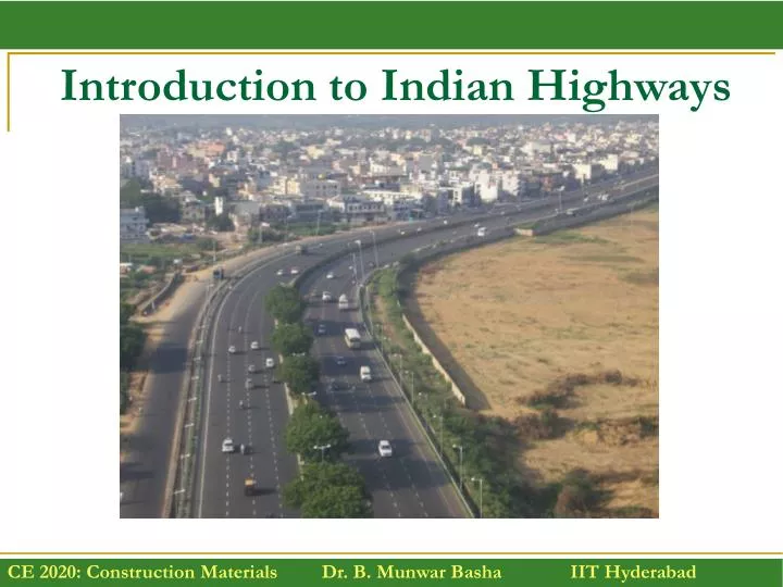 introduction to indian highways