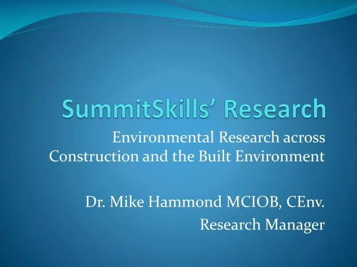 summitskills research