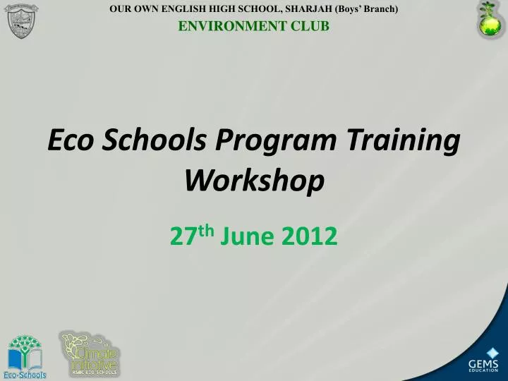 eco schools program training workshop