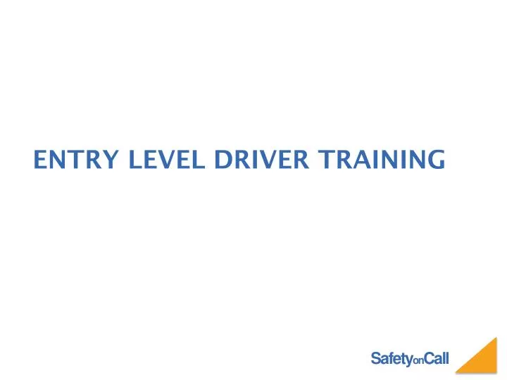 entry level driver training